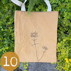 botanical plant-dyed market tote bag