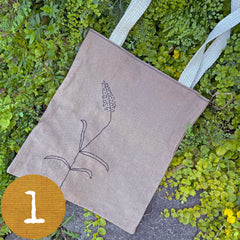 botanical plant-dyed market tote bag