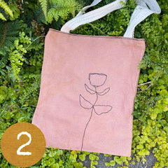 botanical plant-dyed market tote bag