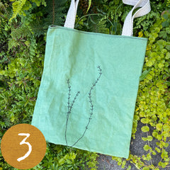 botanical plant-dyed market tote bag