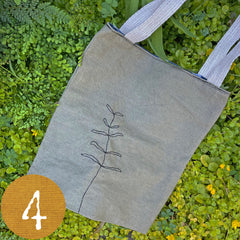 botanical plant-dyed market tote bag