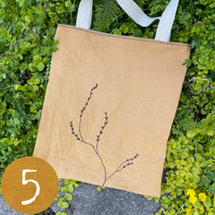 botanical plant-dyed market tote bag