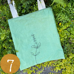 botanical plant-dyed market tote bag