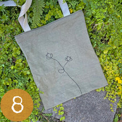 botanical plant-dyed market tote bag