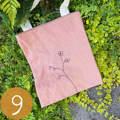 botanical plant-dyed market tote bag