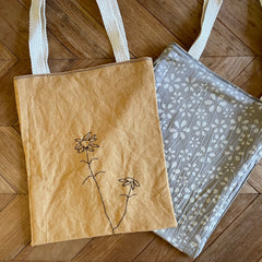 botanical plant-dyed market tote bag