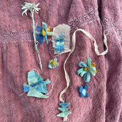 bag of plant-dyed wool felt scraps (from my dye garden!)