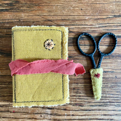 plant-dyed needle book with pocket